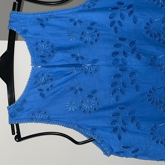 Ann Taylor Eyelet Scalloped Shift Dress - Blue - Sz 14 - Picture 6 of 6